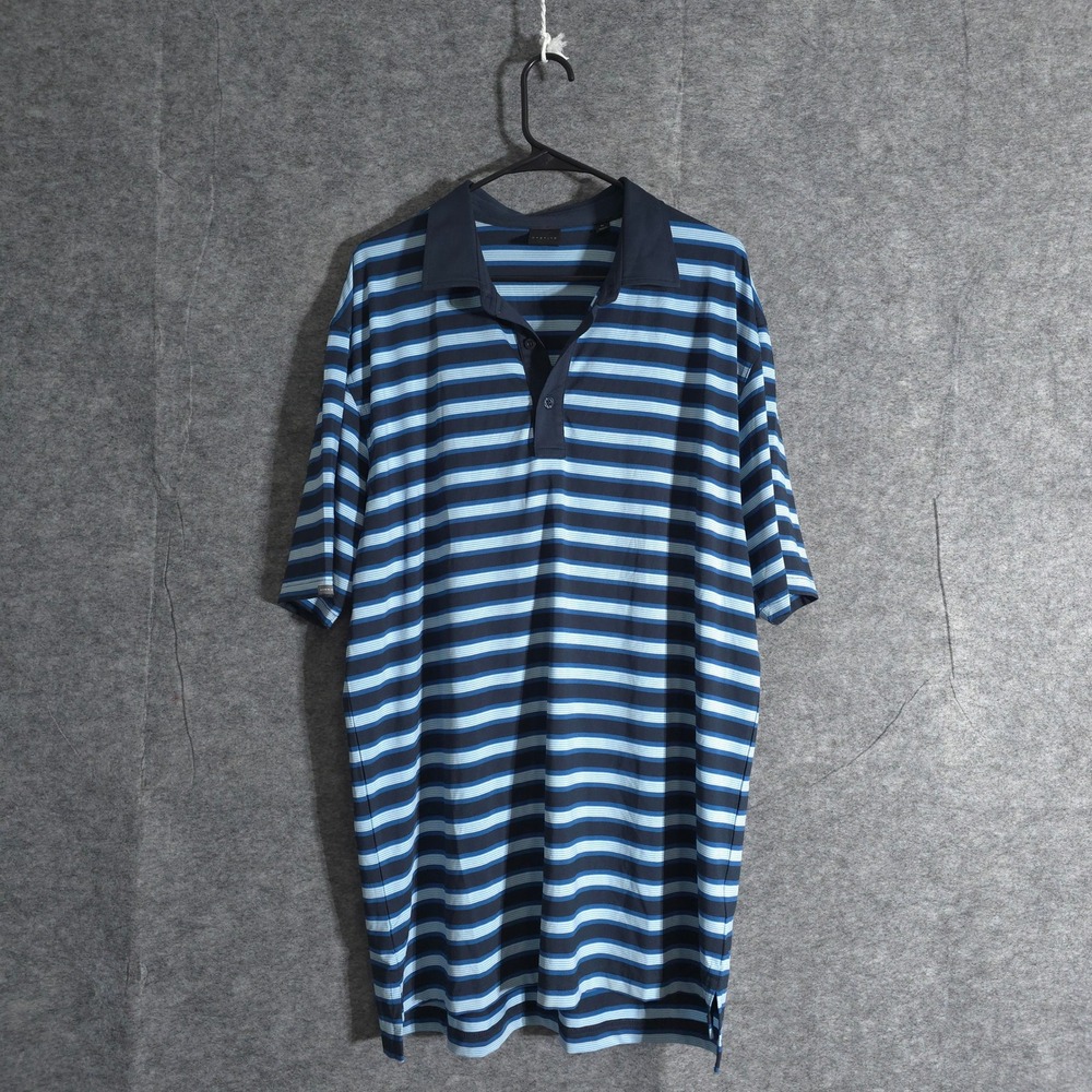 Dunning‎ Golf Polo Shirt Men's XL Blue Stripe Golfing Casual Performances Sports